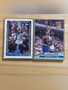 Shaquille O'Neal Orlando Magic Cards 92 Rookie Topps 362 &92-93 Fleer Rookie 328
